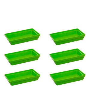 Conjunto de Travessa Stillo Rasa 1,850L 6 Peças Verde em Polipropileno Linha Tropical VEM