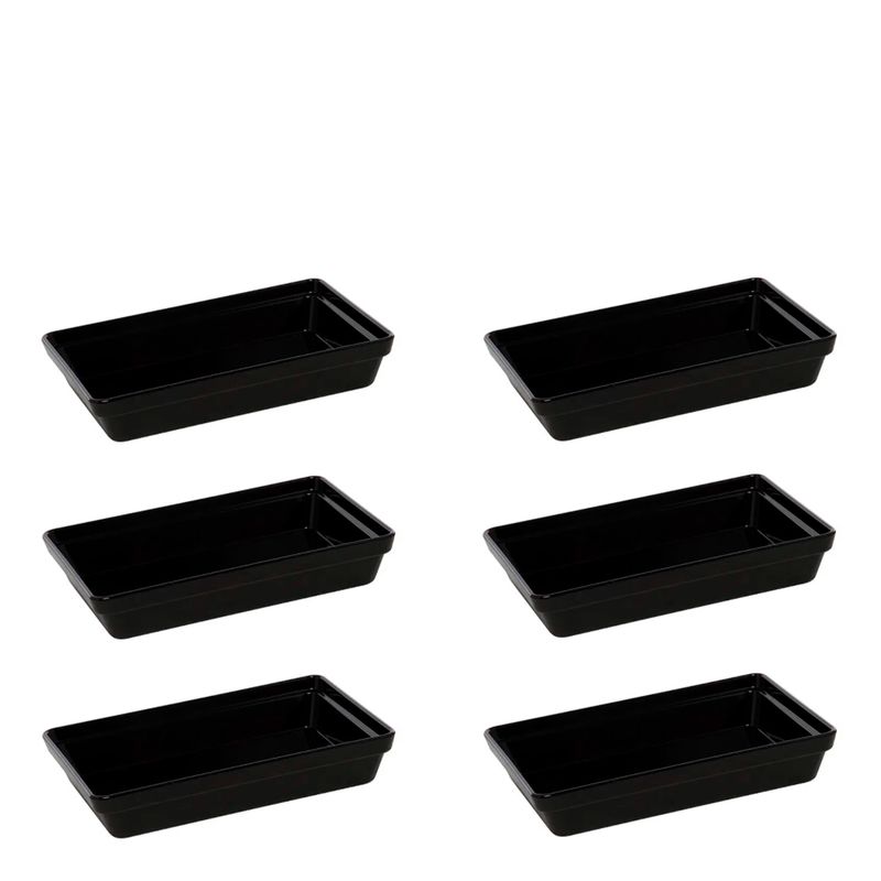 Conjunto-de-Travessa-Stillo-Rasa-1850L-6-Pecas-Preto-em-Polipropileno-Linha-Tropical-Vemplast