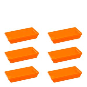 Conjunto de Travessa Stillo Rasa 1,850L 6 Peças Laranja em Polipropileno Linha Tropical VEM