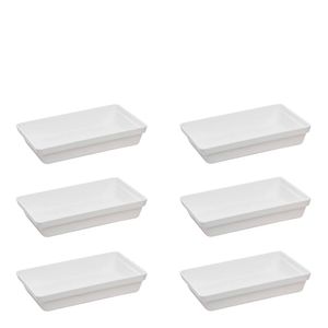 Conjunto de Travessa Stillo Rasa 1,850L 6 Peças Branco em Polipropileno Linha Tropical VEM