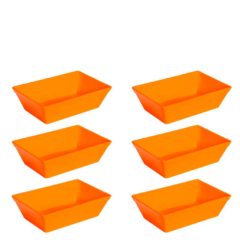 Conjunto de Travessa Stillo 2L 6 Peças Laranja em Polipropileno Linha Tropical Vemplast