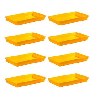 Conjunto de Travessa Stillo Rasa 4,5L 8 Peças Amarelo em Polipropileno Linha Tropical VEM