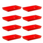 Conjunto de Travessa Stillo Rasa 4,5L 8 Peças Vermelho em Polipropileno Linha Tropical Vemplast