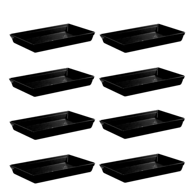 Conjunto de Travessa Stillo Rasa 4,5L 8 Peças Preto em Polipropileno Linha Tropical Vemplast
