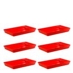 Conjunto de Travessa Stillo Rasa 4,5L 6 Peças Vermelho em Polipropileno Linha Tropical Vemplast