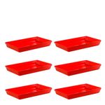 Conjunto de Travessa Stillo Rasa 4,5L 6 Peças Vermelho em Polipropileno Linha Tropical Vemplast