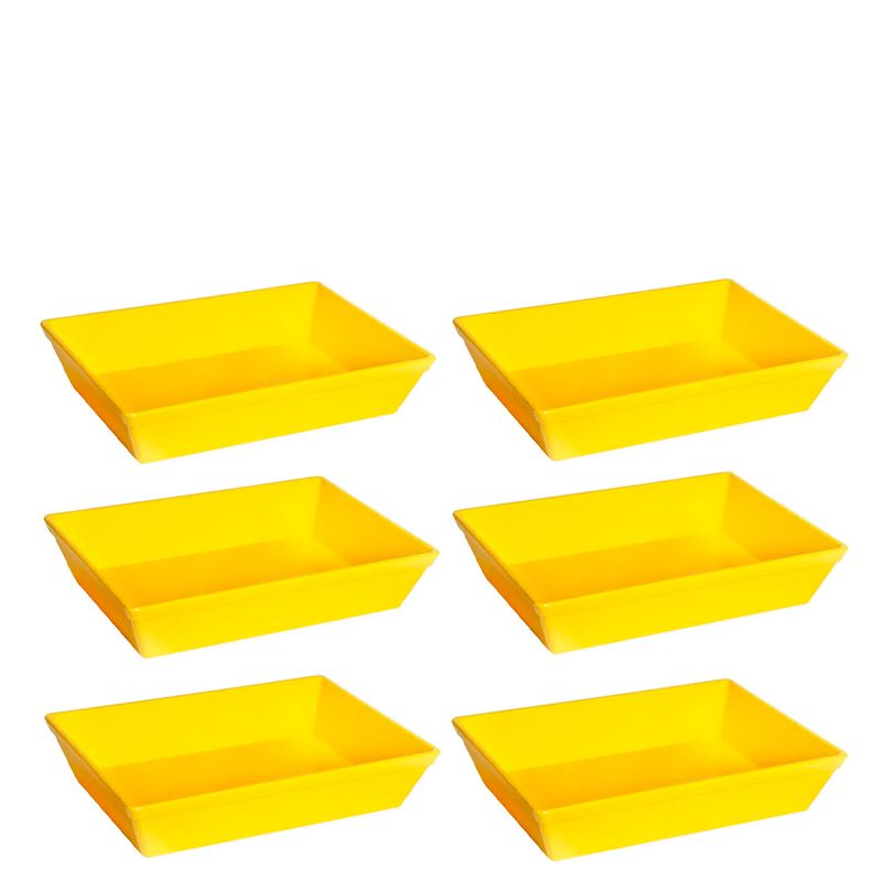 Conjunto de Travessa Stillo 5L 6 Peças Amarelo em Polipropileno Linha Tropical Vemplast