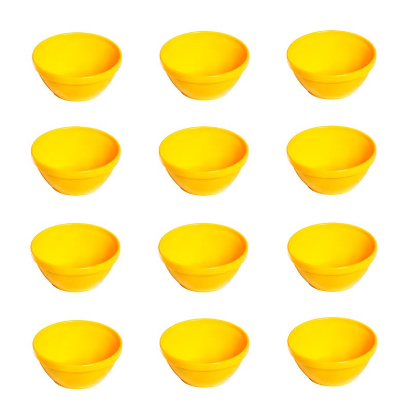 Conjunto de Sopeira Cheff 250ml 12 Peças Amarelo em Polipropileno Linha Tropical Vemplast