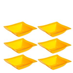 Conjunto de Saladeira Moove 2L 6 peças Amarelo em Polipropileno Linha Tropical VEM