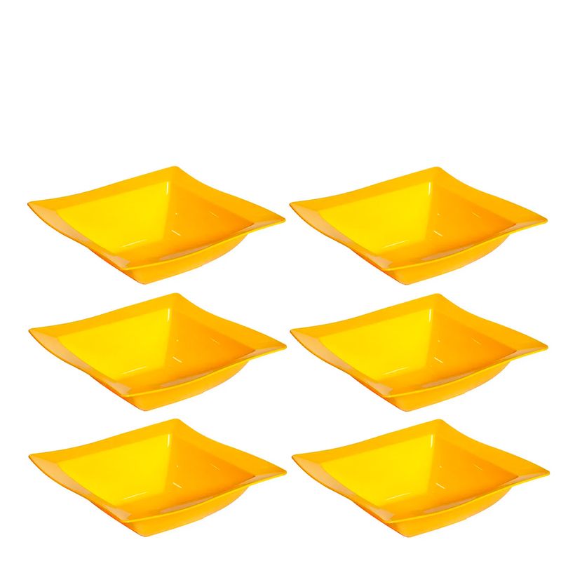 Conjunto de Saladeira Moove 2L 6 peças Amarelo em Polipropileno Linha Tropical Vemplast