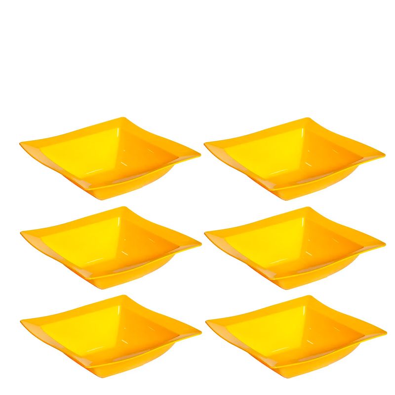 Conjunto de Saladeira Moove 2L 6 peças Amarelo em Polipropileno Linha Tropical Vemplast