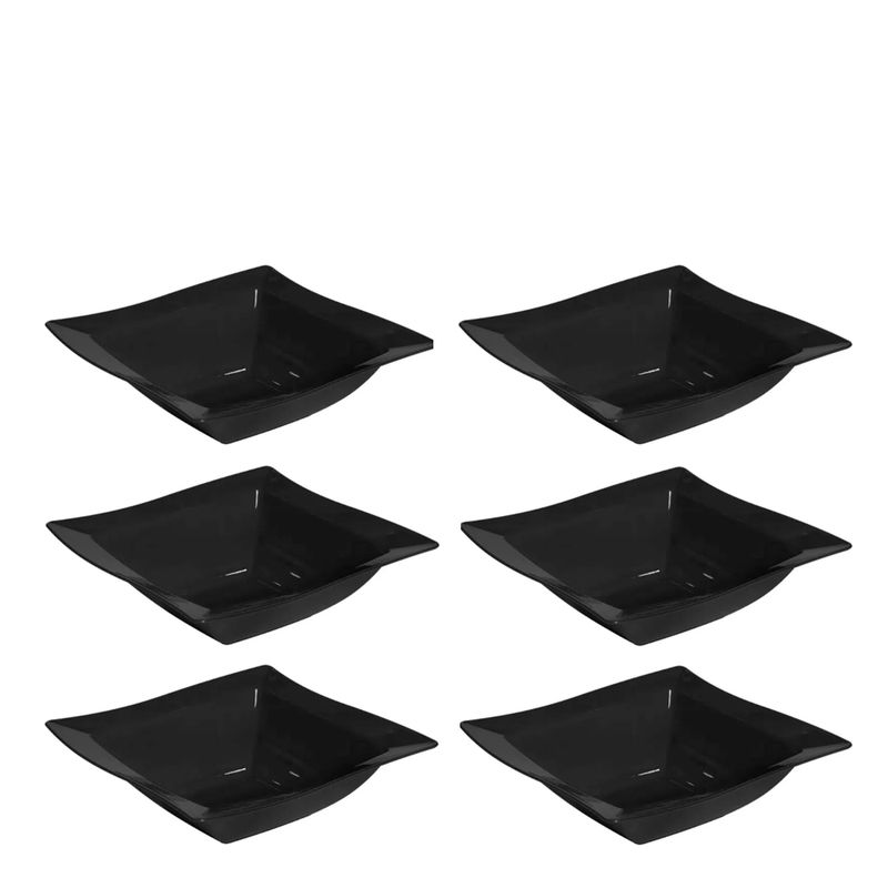 Conjunto de Saladeira Moove 2L 6 peças Preto em Polipropileno Linha Tropical Vemplast