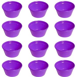 Conjunto de Ramequim Cheff 150ml 12 Peças Roxo em Polipropileno Linha Tropical VEM