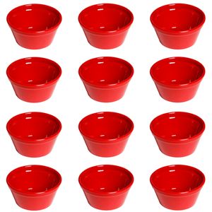 Conjunto de Ramequim Cheff 150ml 12 Peças Vermelho em Polipropileno Linha Tropical VEM
