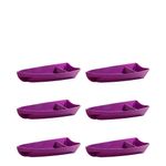 Conjunto de Barca Sushi 600ml 6 Peças Roxo em Polipropileno Linha Tropical Vemplast