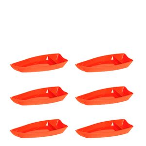 Conjunto de Barca Sushi 1L 6 Peças Laranja em Polipropileno Linha Tropical VEM