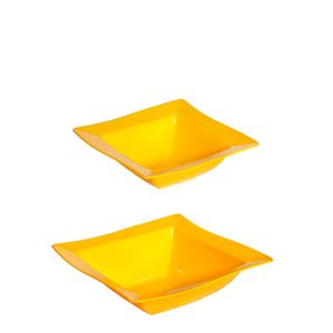 Kit Saladeira Moove 800ml + 2L Amarelo em Polipropileno Linha Tropical VEM