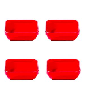 Conjunto de Travessa Cheff 250ml 4 Peças Vermelho em Polipropileno Linha Tropical VEM