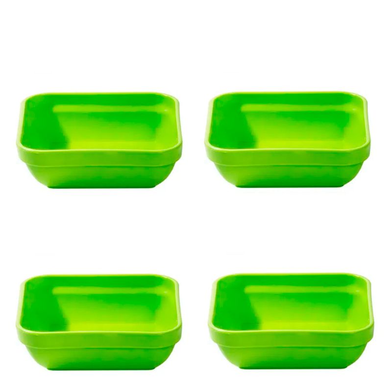 Conjunto de Travessa Cheff 250ml 4 Peças Verde em Polipropileno Linha Tropical Vemplast