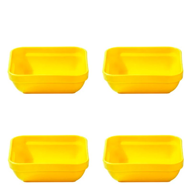 Conjunto de Travessa Cheff 250ml 4 Peças Amarelo em Polipropileno Linha Tropical Vemplast