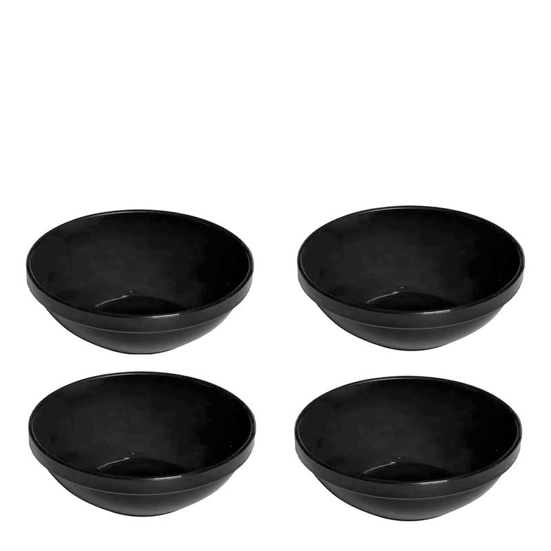 Conjunto de Sopeira Cheff 350ml 4 Peças Preto em Polipropileno Vemplast