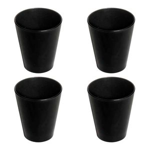 Conjunto de Copos Fresc 350ml 4 Peças Preto em Polipropileno Linha Tropical VEM
