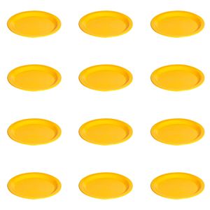 Conjunto de Prato Elegance Raso Redondo 19cm 12 Peças Amarelo em Polipropileno Linha Tropical VEM