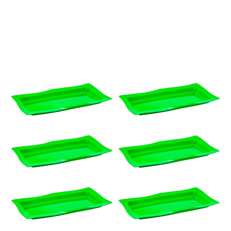 Conjunto de Saladeira Moove Rasa 3L 6 Peças Verde em Polipropileno Linha Tropical Vemplast
