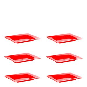 Conjunto de Saladeira Moove Rasa 1L 6 Peças Vermelho em Polipropileno Linha Tropical VEM