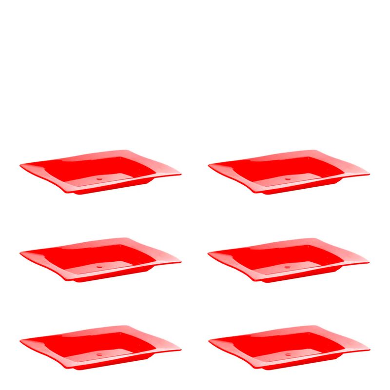 Conjunto de Saladeira Moove Rasa 1L 6 Peças Vermelho em Polipropileno Linha Tropical Vemplast