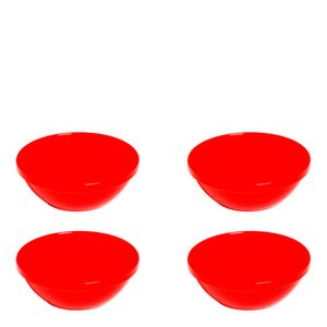 Conjunto de Sopeiras Cheff 250ml 4 Peças Vermelho em Polipropileno VEM