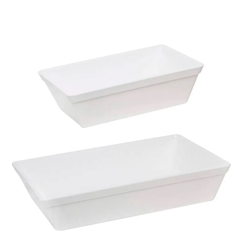 Conjunto de Travessa Stillo 2L + 5L 2 Peças Branco em Polipropileno Linha Tropical Vemplast