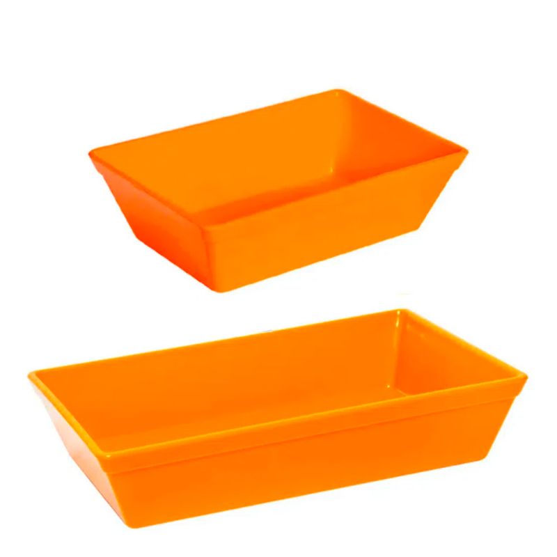 Conjunto de Travessa Stillo 2L + 5L 2 Peças Laranja em Polipropileno Linha Tropical Vemplast