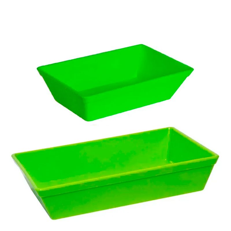 Conjunto de Travessa Stillo 2L + 5L 2 Peças Verde em Polipropileno Linha Tropical Vemplast