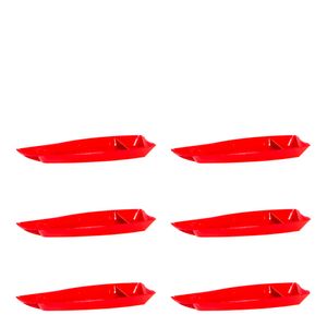 Conjunto de Barca Sushi 3,5L 6 Peças Vermelho em Polipropileno Linha Tropical VEM