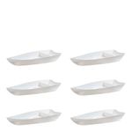 Conjunto de Barca Sushi 1L 6 Peças Branco em Polipropileno Linha Tropical Vemplast