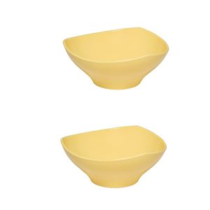 Conjunto Bowl Flowers 1,5L Amarelo Claro com 2 Peças em Polipropileno Linha Tendências VEM