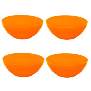 Conjunto Bowl Oriental Redondo 1,2L Laranja com 4 Peças em Polipropileno Linha Tropical VEM