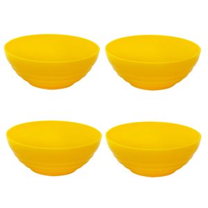 Conjunto Bowl Oriental Redondo 1,2L Amarelo com 4 Peças em Polipropileno Linha Tropical VEM