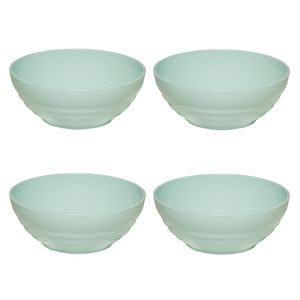Conjunto Bowl Oriental Redondo 1,2L Verde com 4 Peças em Polipropileno Linha Tendências VEM