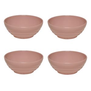 Conjunto Bowl Oriental Redondo 500ml Rosé com 4 Peças em Polipropileno Linha Tendência VEM