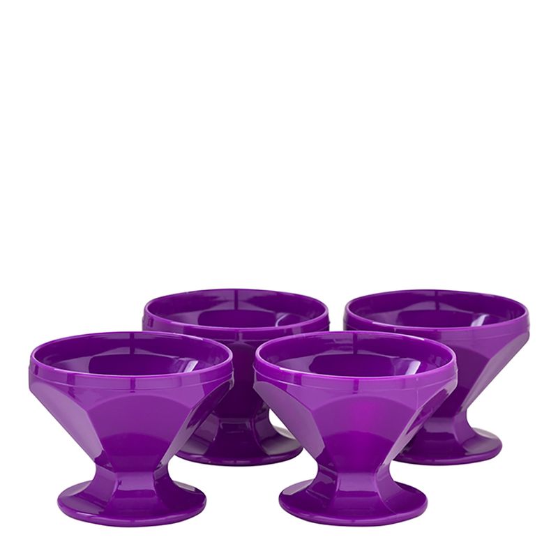 Conjunto de Taça de Sobremesa Caribe 150ml 4 Peças Roxo em Polipropileno Linha Tropical Vemplast 2