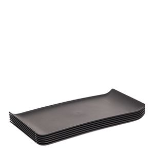 Conjunto de Bandejas Coffee 15x30 6 Peças Preto em Polipropileno Linha Tropical VEM