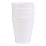 Conjunto de Copos Fresc 350ml 4 Peças Branco em Polipropileno Linha Tropical Vemplast