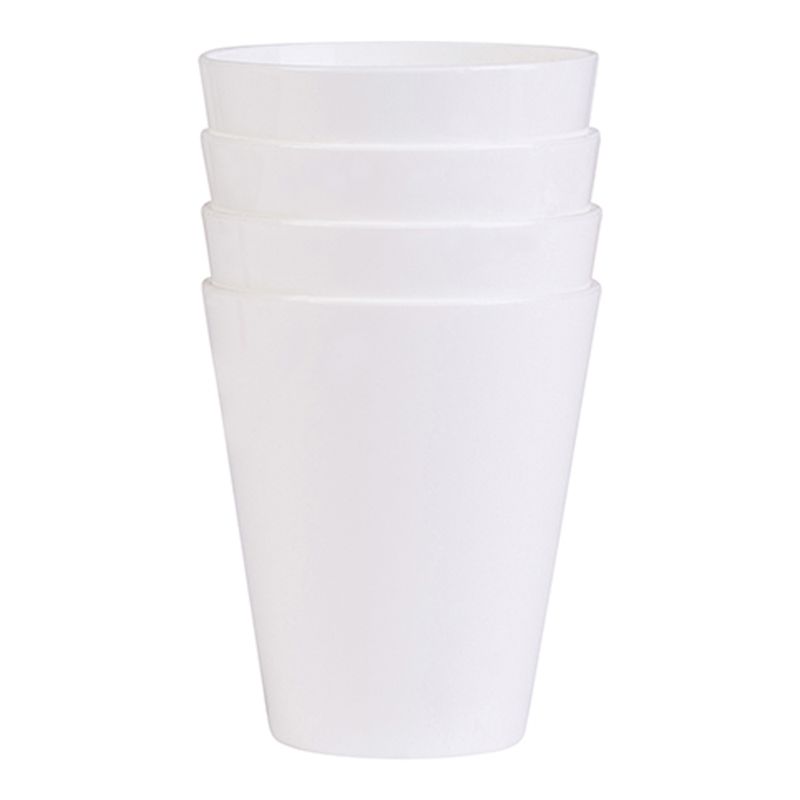 Conjunto de Copos Fresc 350ml 4 Peças Branco em Polipropileno Linha Tropical Vemplast