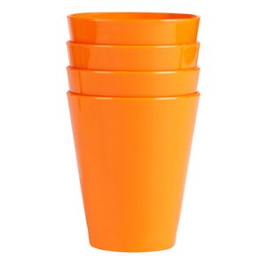 Conjunto de Copos Fresc 350ml 4 Peças Laranja em Polipropileno Linha Tropical VEM