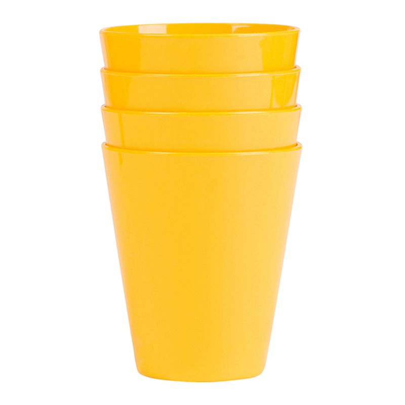 Conjunto de Copos Fresc 350ml 4 Peças Amarelo em Polipropileno Linha Tropical Vemplast