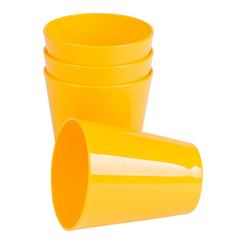 Conjunto de Copos Fresc 350ml 4 Peças Amarelo em Polipropileno Linha Tropical Vemplast 2