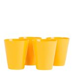 Conjunto de Copos Fresc 350ml 4 Peças Amarelo em Polipropileno Linha Tropical Vemplast 3