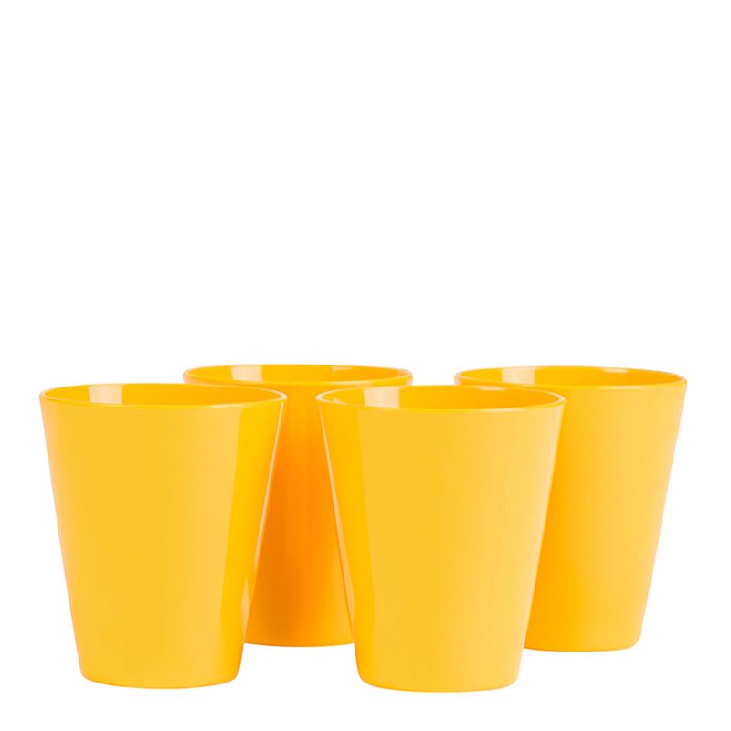 Conjunto de Copos Fresc 350ml 4 Peças Amarelo em Polipropileno Linha Tropical Vemplast 3
